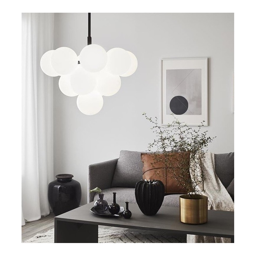 Markslöjd 107911 - Lestenec na drogu MERLOT 13xG9/20W/230V premer 56 cm bela/črna