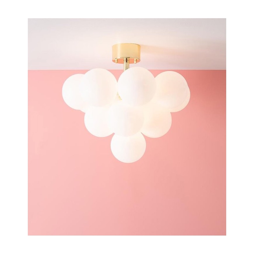 Markslöjd 107912 - Stropna svetilka MERLOT, površinsko pritrjena, 13xG9/20W/230V, premer 56 cm, bela/zlata