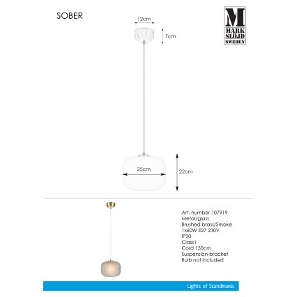 Markslöjd 107919 - Lestenec na vrvici SOBER 1xE27/20W/230V