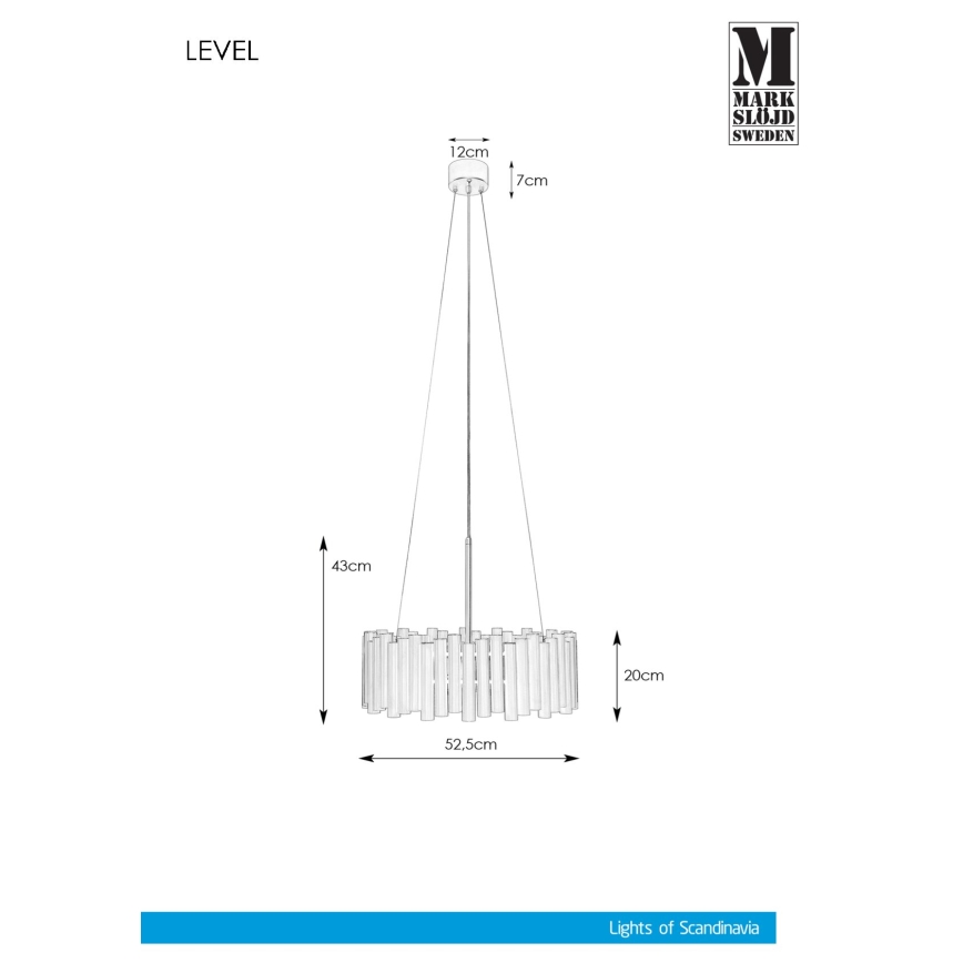 Markslöjd 107925 - Lestenec na drogu LEVEL 3xE27/60W/230V