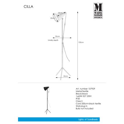 Markslöjd 107929 - Stoječa svetilka CILLA 1xE27/60W/230V