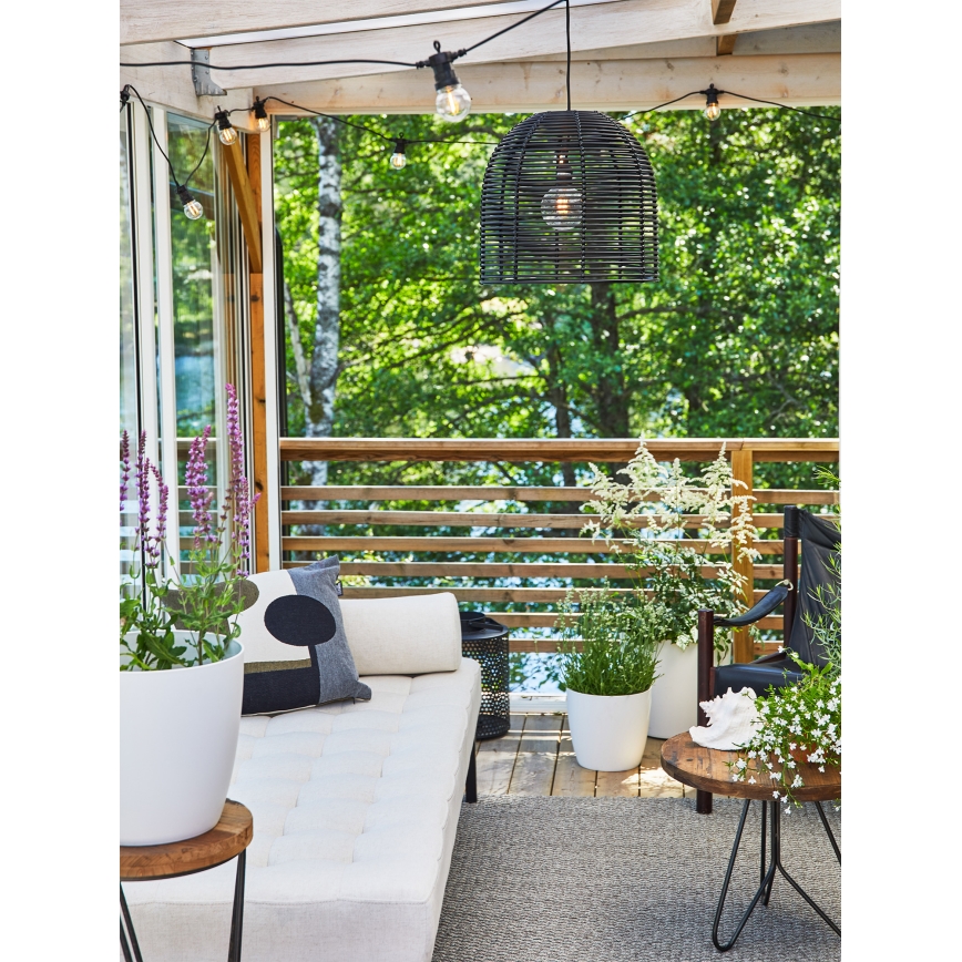 Markslöjd 107990 - LED zunanja viseča svetilka GARDEN24 LED/2,86W/24V IP44 ratan/črna