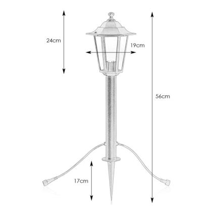 Markslöjd 107991 - LED zunanja svetilka GARDEN24 LED/3W/24V 56 cm IP44 črna