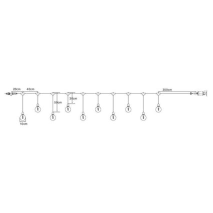 Markslöjd 108021 - LED Zunanja veriga GARDEN24 START 7,5m 10xLED/2,9W/230V IP44