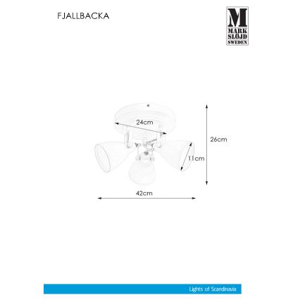 Markslöjd 108083 - Kopalniški žaromet FJÄLLBACKA 3xG9/20W/230V IP44 bel