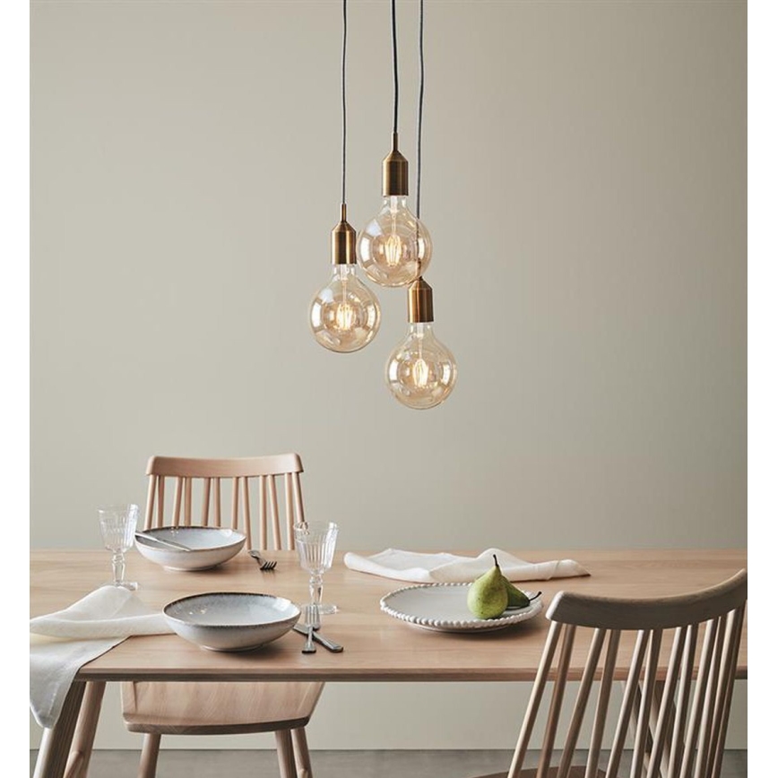 Markslöjd 108099 - Lestenec na vrvici BRONX 3xE27/60W/230V bronasta