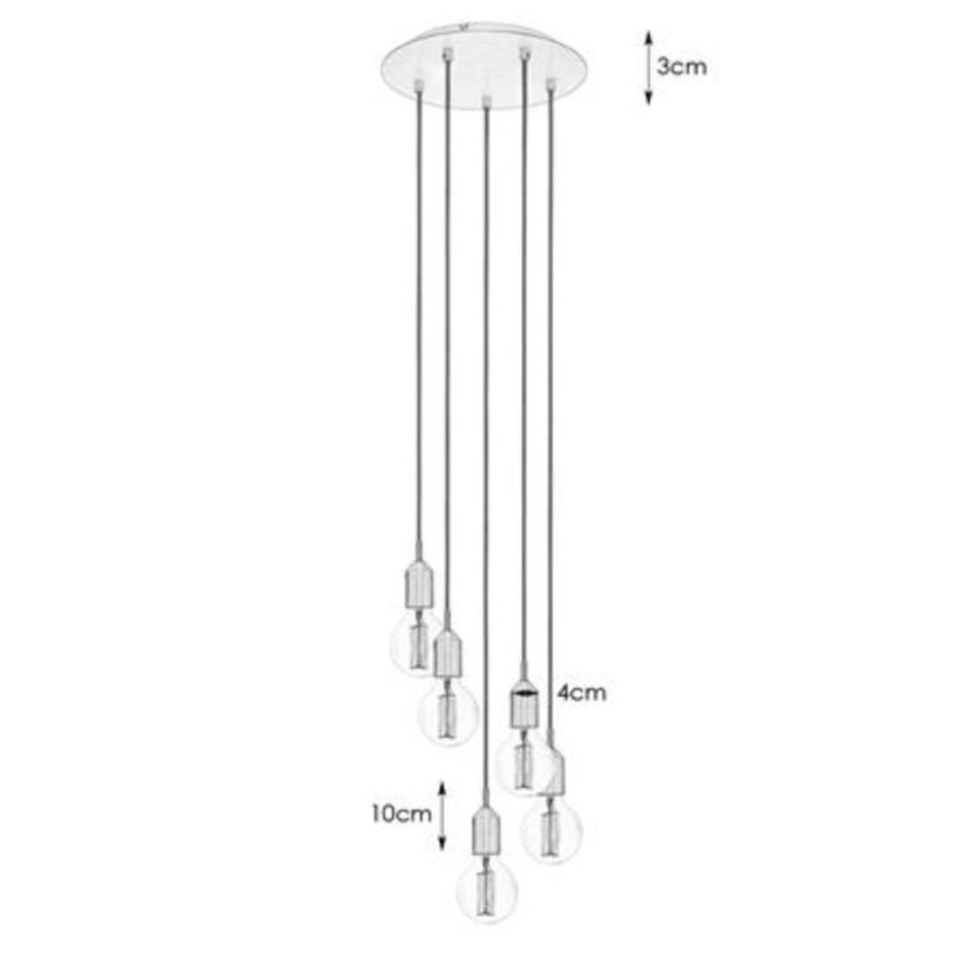 Markslöjd 108100 - Lestenec na vrvici BRONX 5xE27/60W/230V bronasta