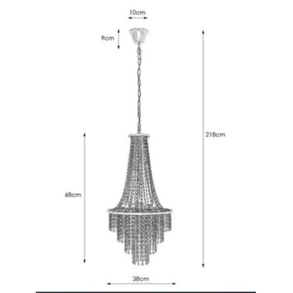 Markslöjd 108124 - Kristalni lestenec na verigi ALLINGTON 3xE14/25W/230V črna