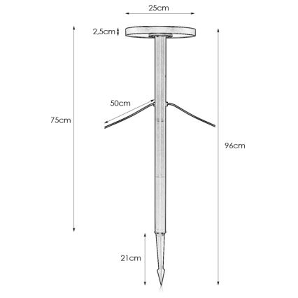 Markslöjd 108173 - LED zunanja svetilka GARDEN24 LED/5W/24V 96 cm IP44 črna