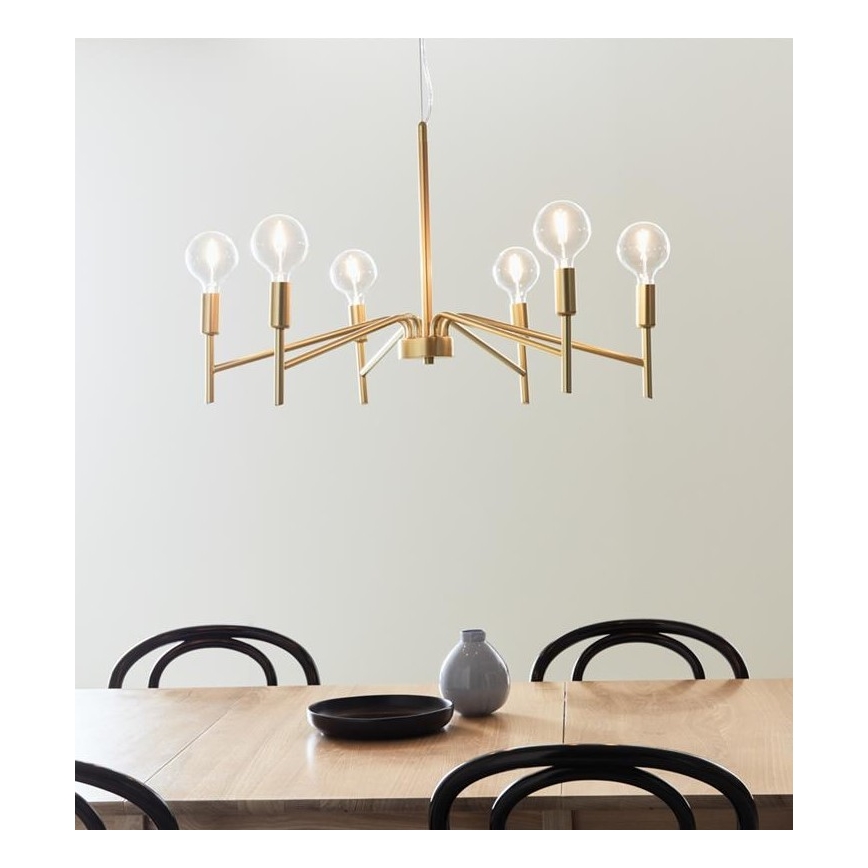 Markslöjd 108210 - Lestenec na vrvici MONARCH 6xE14/18W/230V zlat