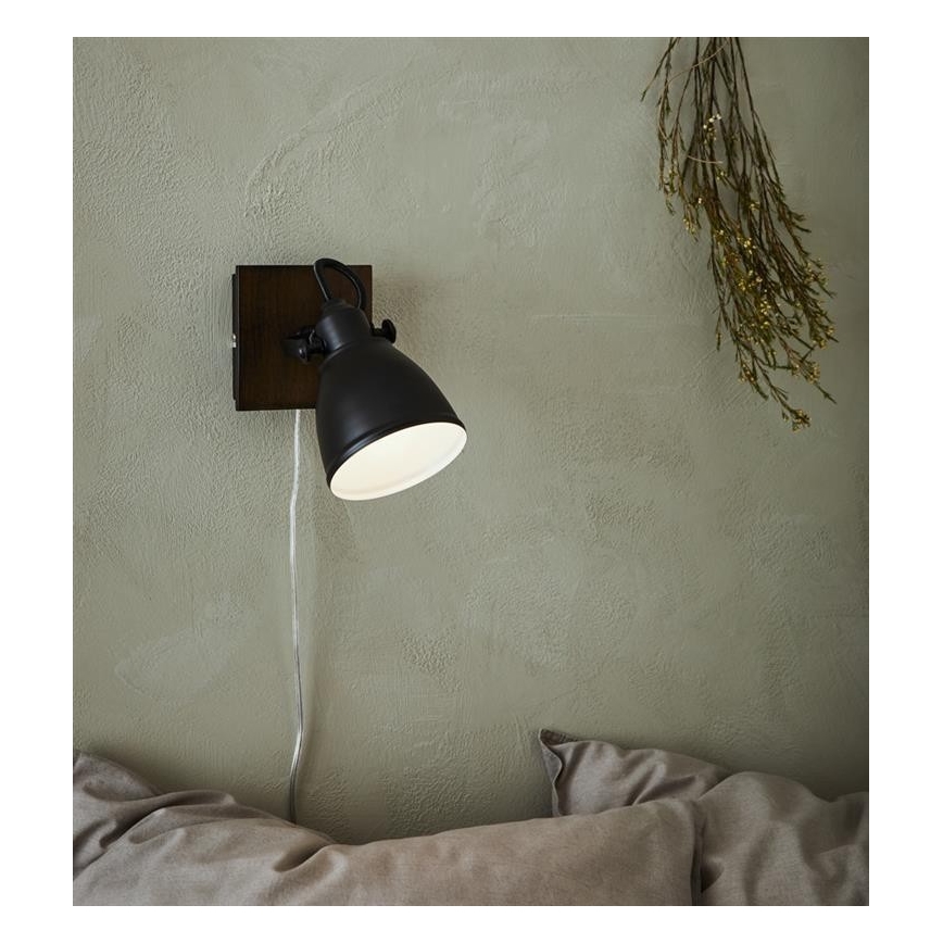 Markslöjd 108211 - Stenski reflektor NATIVE 1xE14/18W/230V črna/rjava