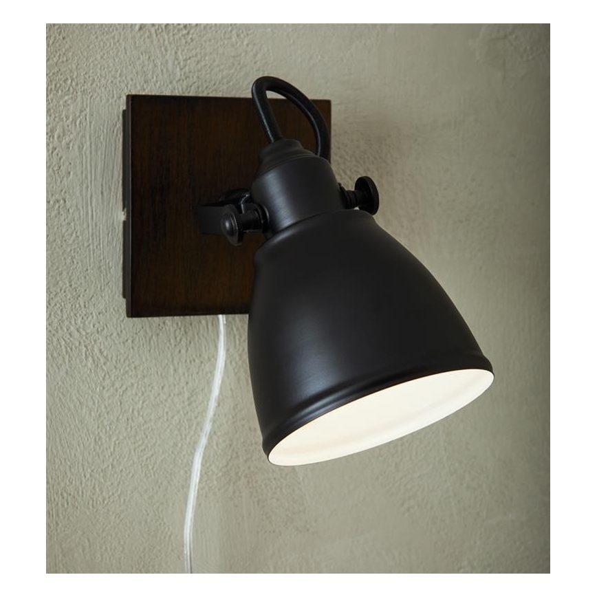 Markslöjd 108211 - Stenski reflektor NATIVE 1xE14/18W/230V črna/rjava