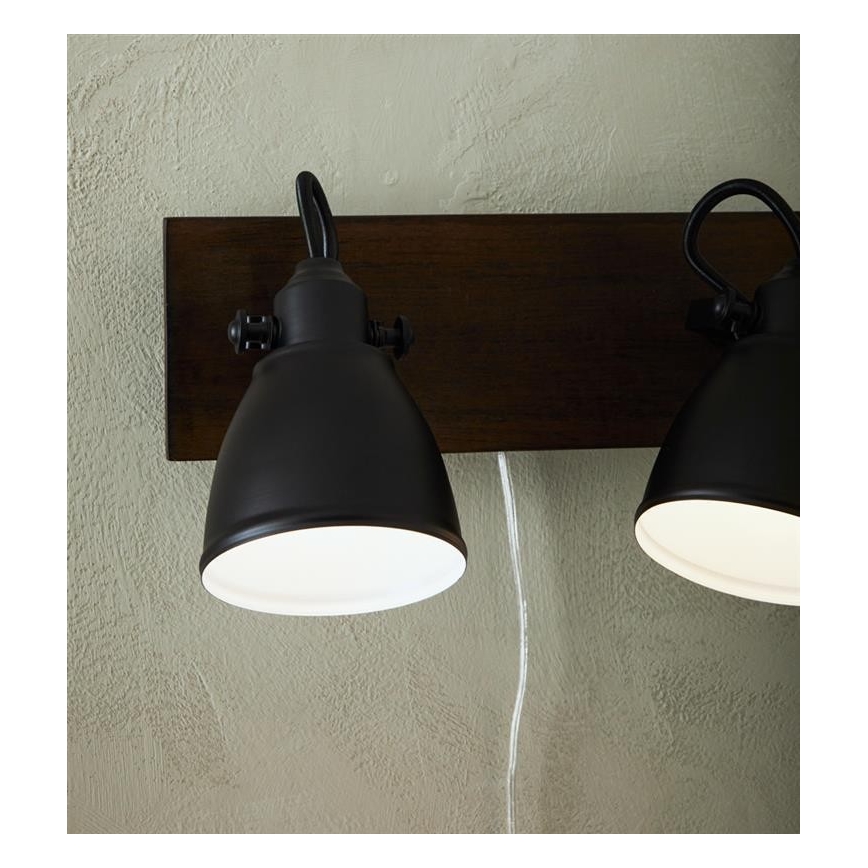 Markslöjd 108213 - Stenski reflektor NATIVE 2xE14/18W/230V črna/rjava