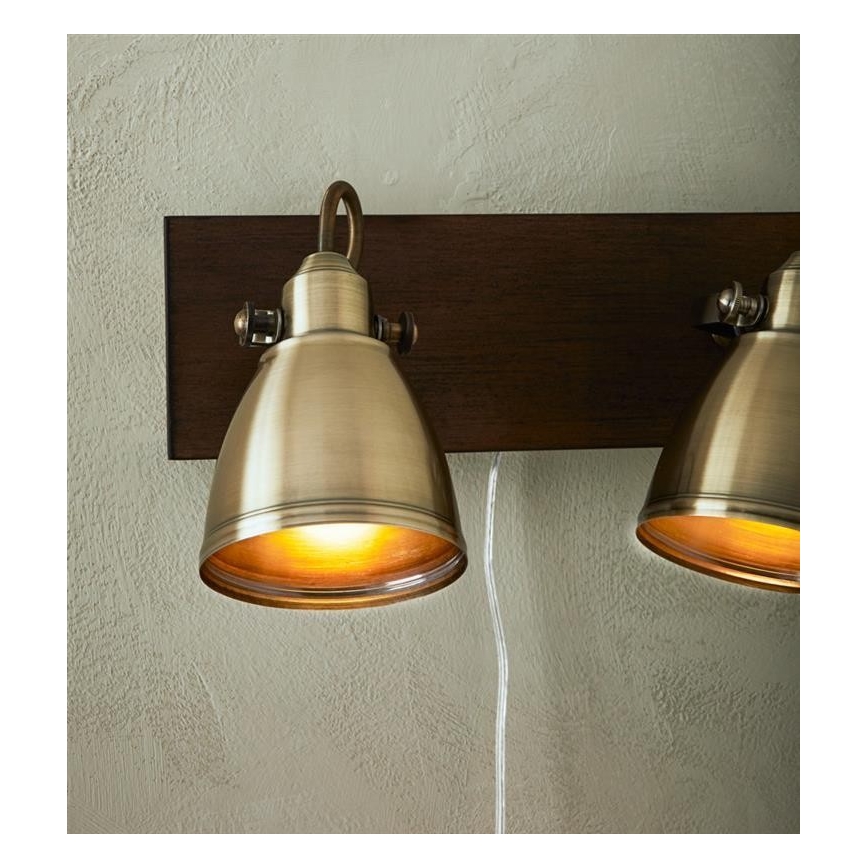 Markslöjd 108214 - Stenski reflektor NATIVE 2xE14/18W/230V medenina/rjava