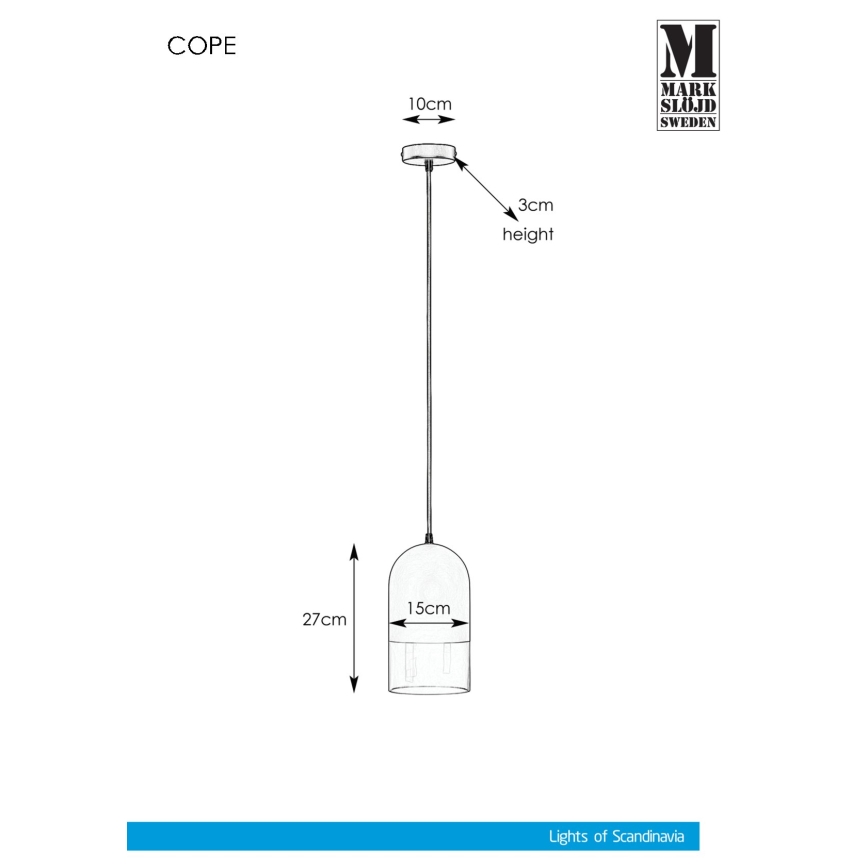 Markslöjd 108225 - Lestenec na vrvici COPE 1xE14/18W/230V