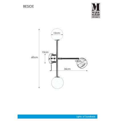 Markslöjd 108256 - Stenska svetilka BESIDE 2xG9/20W/230V + 1xGU10/7W/230V mat krom
