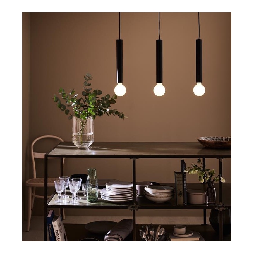 Markslöjd 108262 - Lestenec na vrvici SENCILLO 3xE27/40W/230V črna