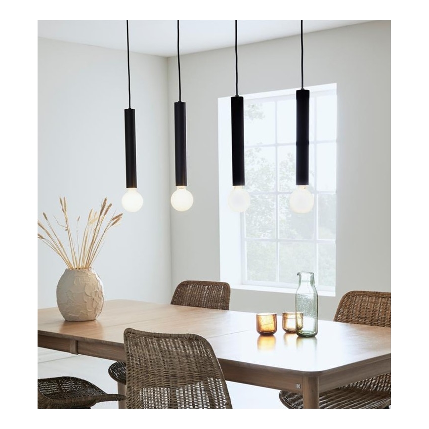 Markslöjd 108264 - Lestenec na vrvici SENCILLO 4xE27/40W/230V črna