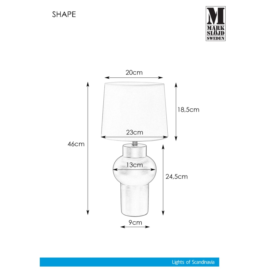 Markslöjd 108450 - Namizna svetilka SHAPE 1xE27/40W/230V bela