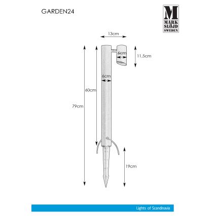 Markslöjd 108485 - LED Zunanja svetilka GARDEN24 LED/6W/24V 60 cm IP44 črna