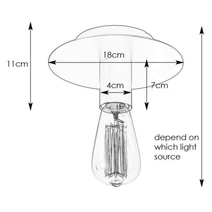 Markslöjd 108540 - Stropna luč PIATTO 1xE27/40W/230V črn