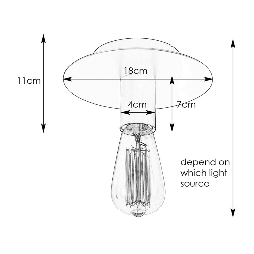 Markslöjd 108540 - Stropna luč PIATTO 1xE27/40W/230V črn