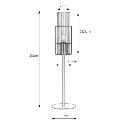 Markslöjd 108555 - Namizna svetilka TUBO 1xE14/40W/230V 50 cm črn/clear