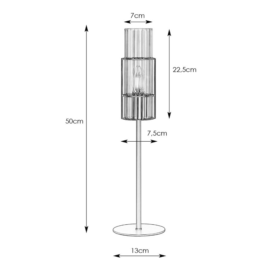 Markslöjd 108555 - Namizna svetilka TUBO 1xE14/40W/230V 50 cm črn/clear