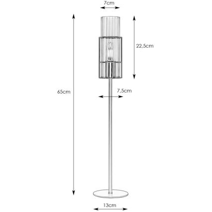 Markslöjd 108556 - Namizna svetilka TUBO 1xE14/40W/230V 65 cm črn/clear