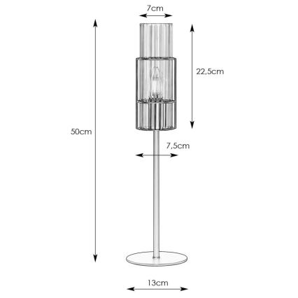 Markslöjd 108557 - Namizna svetilka TUBO 1xE14/40W/230V 50 cm sijajni krom/clear