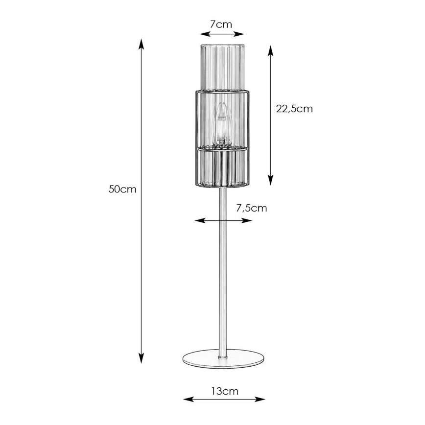 Markslöjd 108557 - Namizna svetilka TUBO 1xE14/40W/230V 50 cm sijajni krom/clear