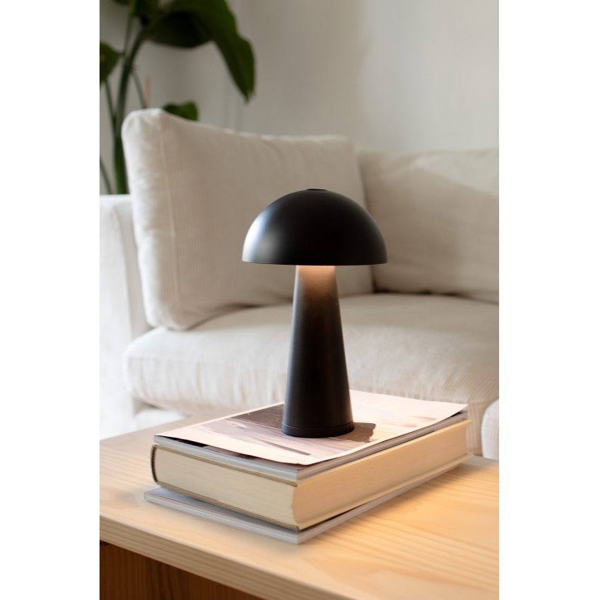 Markslöjd 108655 - LED Zatemnitvena polnilna svetilka FUNGI LED/1,5W/5V IP44 črna