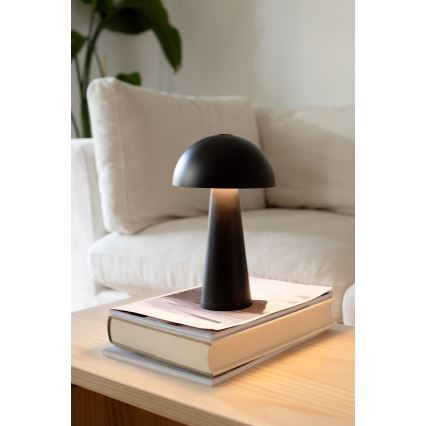 Markslöjd 108655 - LED zatemnjevalna polnilna namizna svetilka FUNGI LED/1,5W/5V 2000 mAh IP44 črna