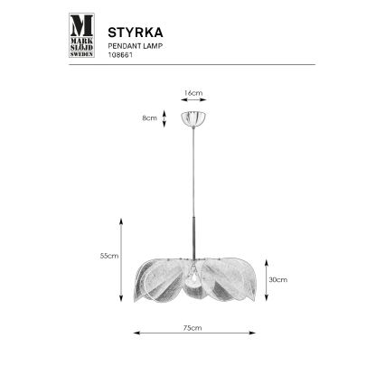 Markslöjd 108661 - Lestenec na vrvici STYRKA 1xE27/40W/230V pr. 75 cm bež