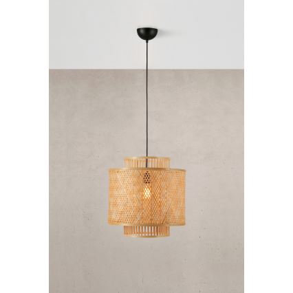 Markslöjd 108675 - Lestenec na vrvici STRATI 1xE27/40W/230V bež/bambus