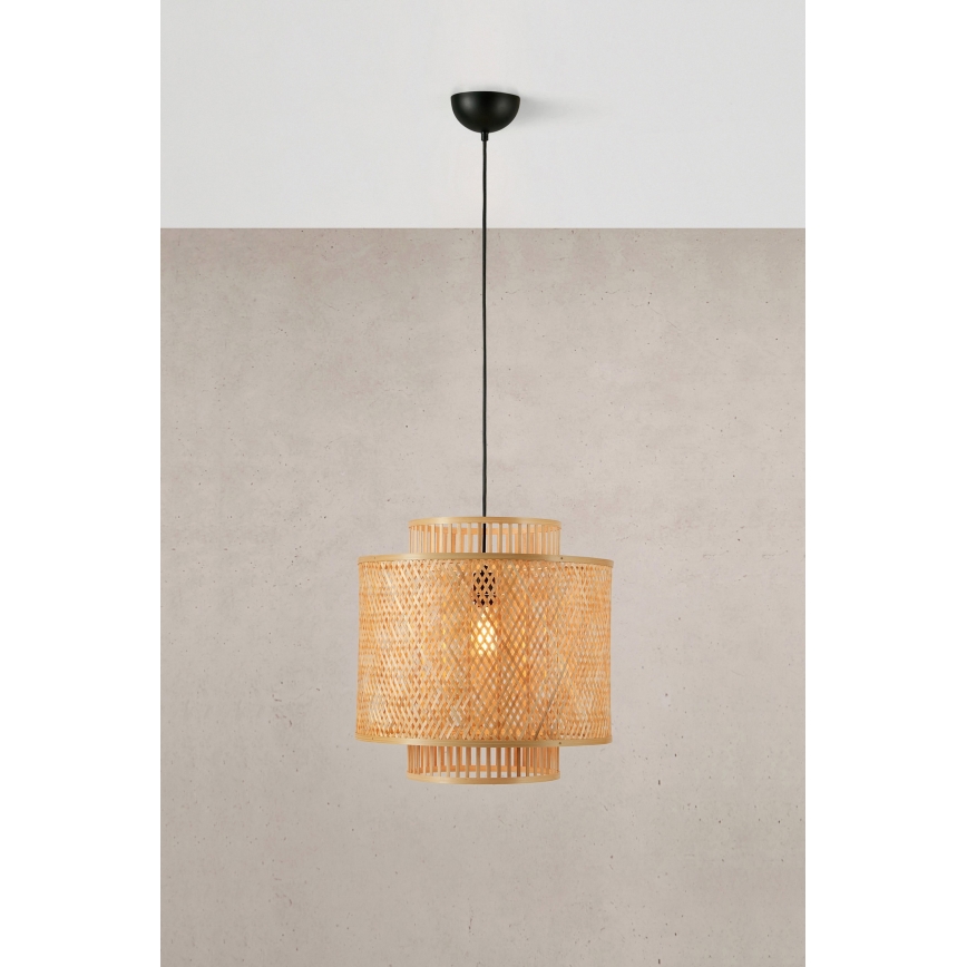 Markslöjd 108675 - Lestenec na vrvici STRATI 1xE27/40W/230V bež/bambus