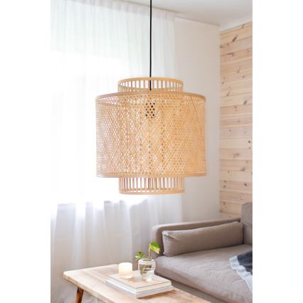 Markslöjd 108675 - Lestenec na vrvici STRATI 1xE27/40W/230V bež/bambus