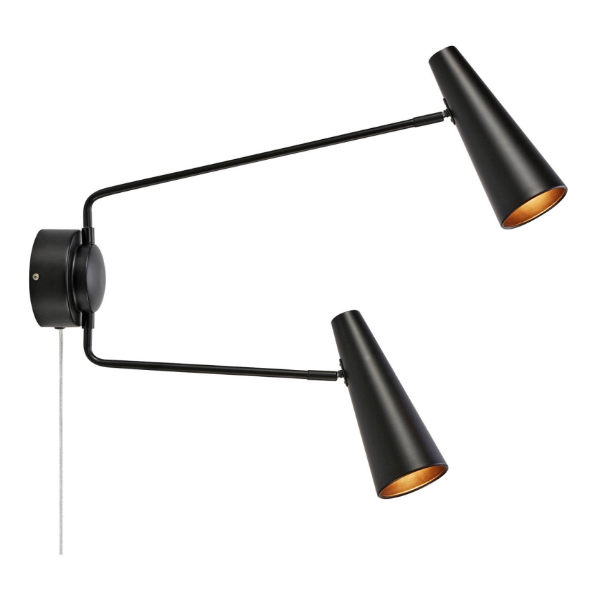 Markslöjd 108690 - Stenska svetilka PEAK 2xE14/40W/230V črna