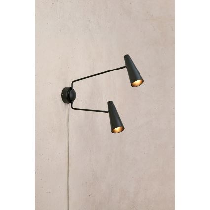 Markslöjd 108690 - Stenska svetilka PEAK 2xE14/40W/230V črna