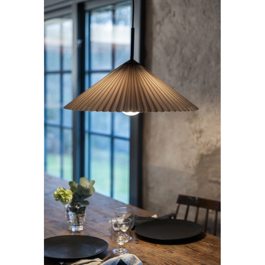 Markslöjd 108709 - Lestenec na vrvici PLISADO 1xE27/40W/230V pr. 50 cm siva