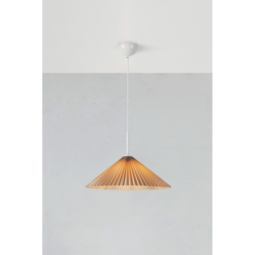 Markslöjd 108710 - Lestenec na vrvici PLISADO 1xE27/40W/230V pr. 50 cm bež