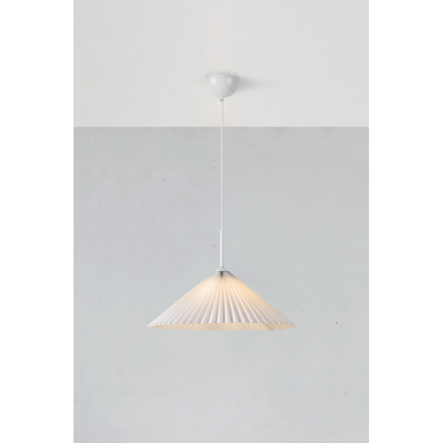 Markslöjd 108711 - Lestenec na vrvici PLISADO 1xE27/40W/230V pr. 50 cm bela