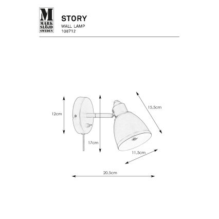 Markslöjd 108712 - Stenska svetilka STORY 1xE14/40W/230V črna