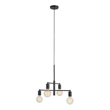 Markslöjd 108716 - Lestenec na vrvici CIELO 4xE27/40W/230V črna