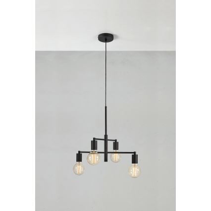 Markslöjd 108716 - Lestenec na vrvici CIELO 4xE27/40W/230V črna
