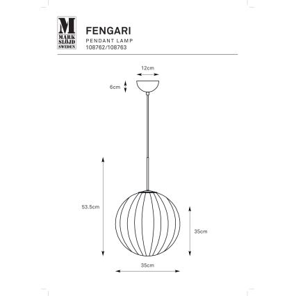 Markslöjd 108762 - Lestenec na vrvici FENGARI 1xE14/40W/230V črna