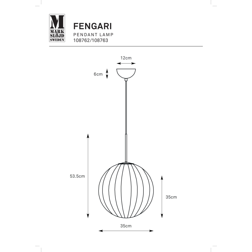 Markslöjd 108762 - Lestenec na vrvici FENGARI 1xE14/40W/230V črna