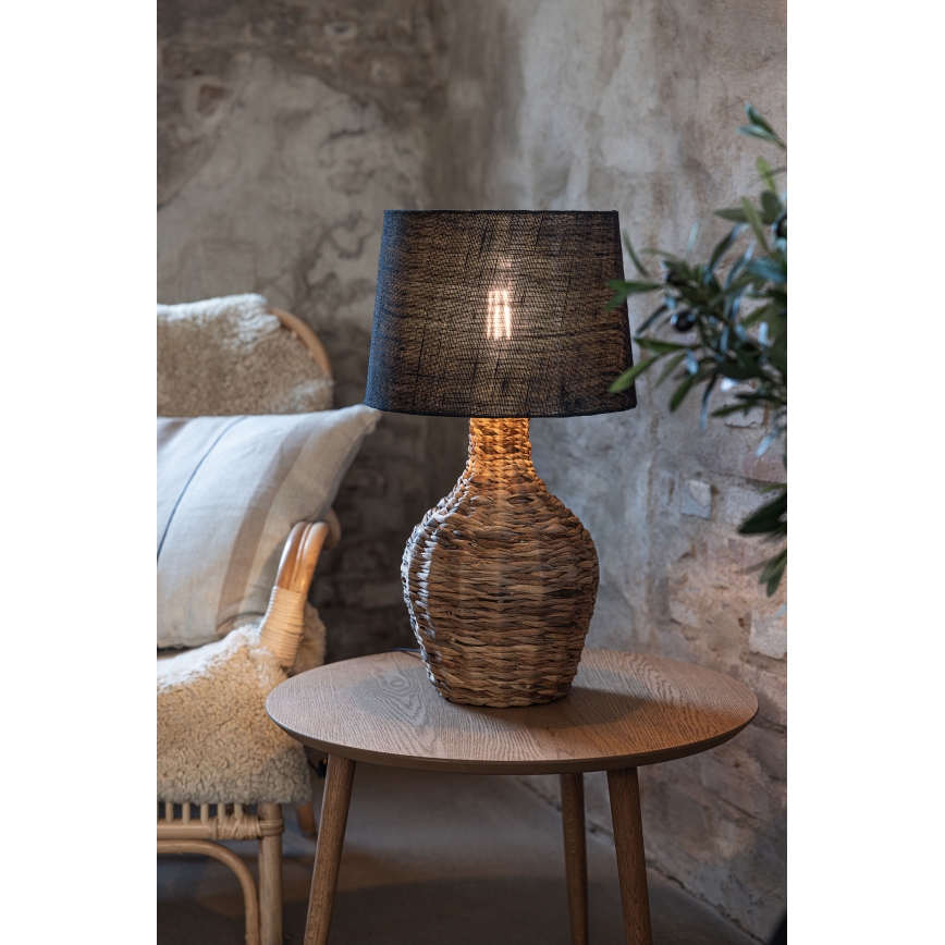 Markslöjd 108770 - Namizna svetilka PAGLIA 1xE27/40W/230V črna/ratan
