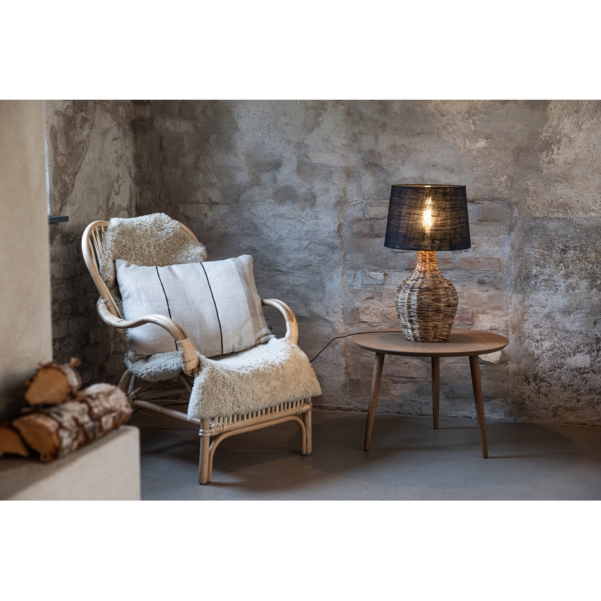 Markslöjd 108770 - Namizna svetilka PAGLIA 1xE27/40W/230V črna/ratan
