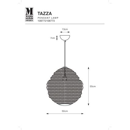 Markslöjd 108772 - Lestenec na vrvici TAZZA 1xE27/40W/230V črna